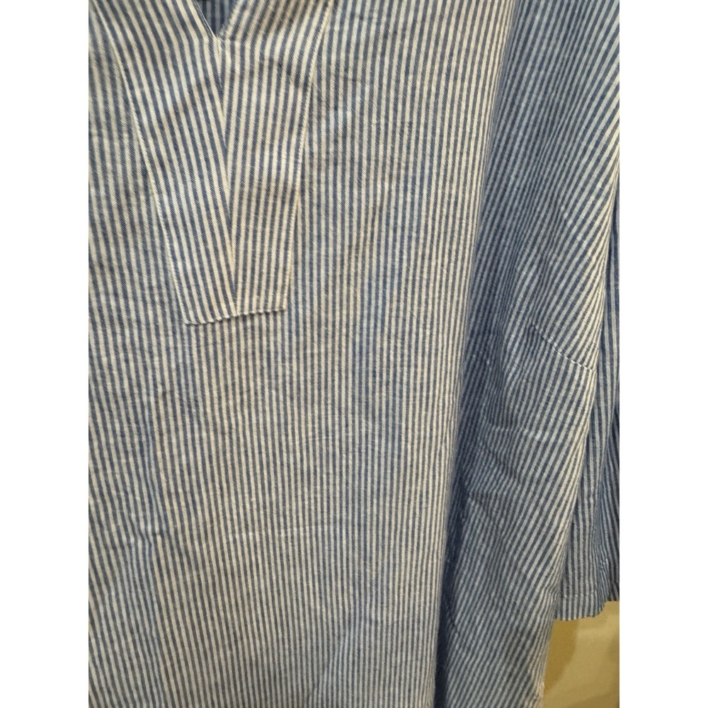 Talbots NWT Linen Blend Dress Oyster Striped Kaftan Size 3X Retail $189 - Picture 3 of 10